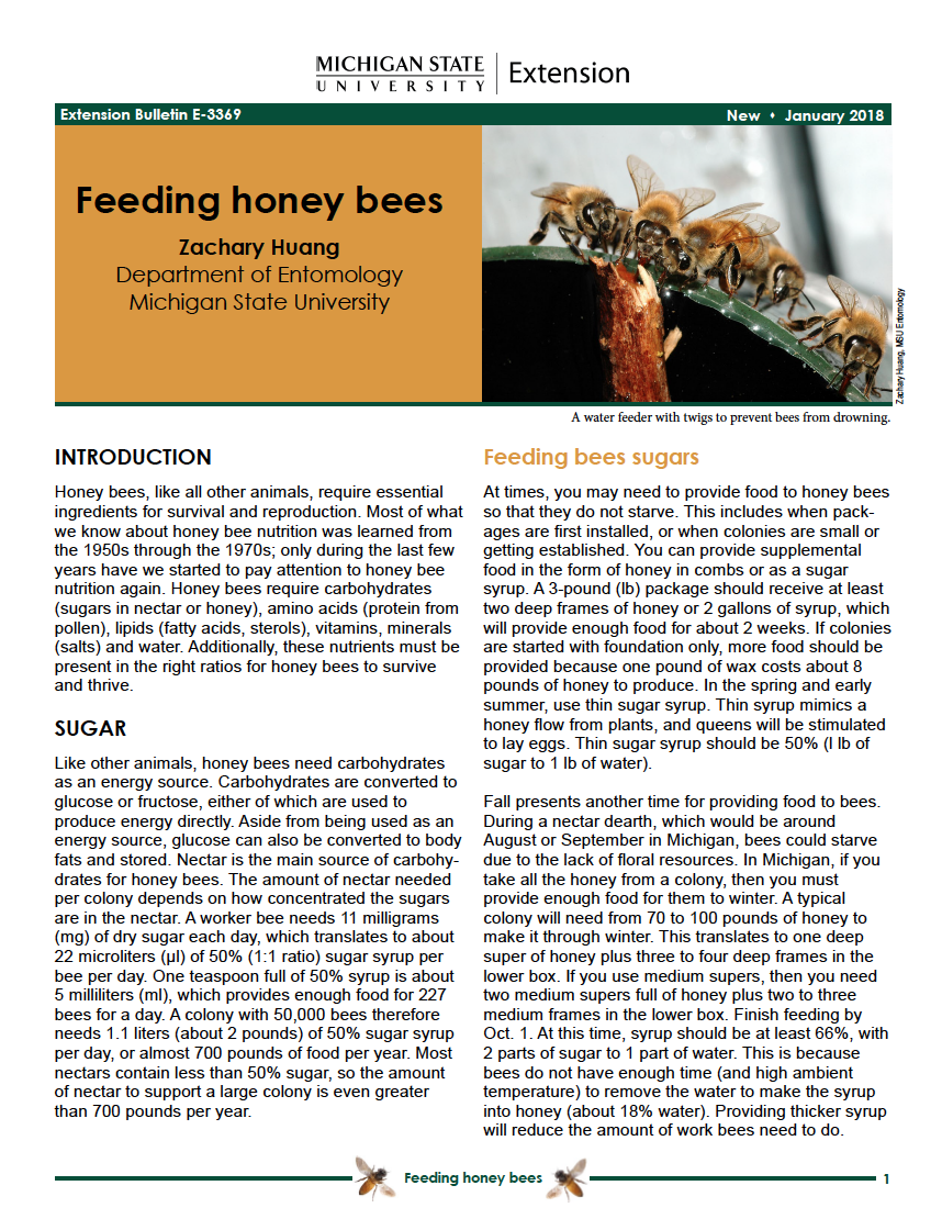 Feeding Honey Bees PDF Cover